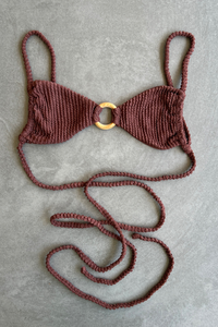 Browned Textured Kayla Bikini Top