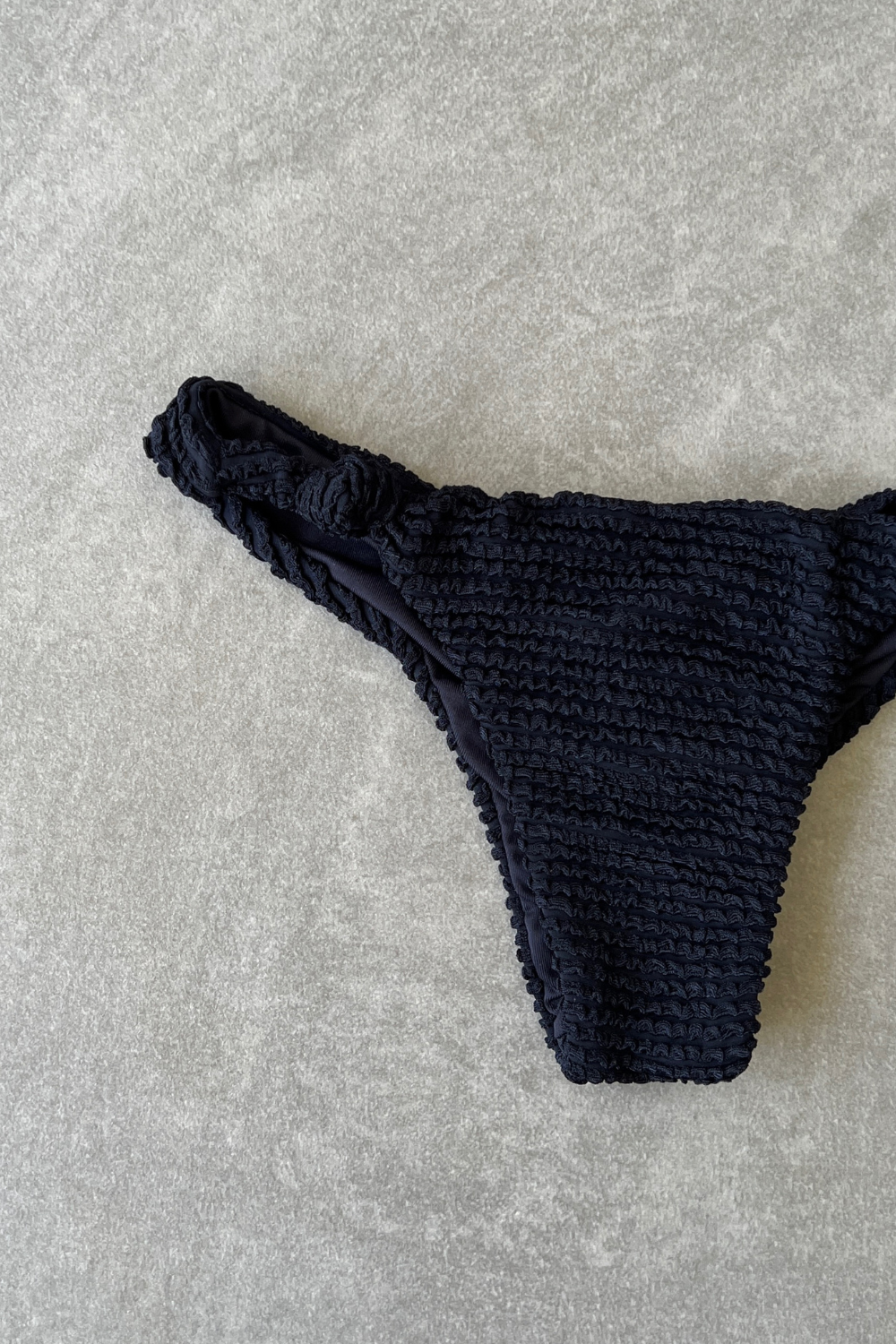 Onyx Black Textured Lexi Bikini Bottom