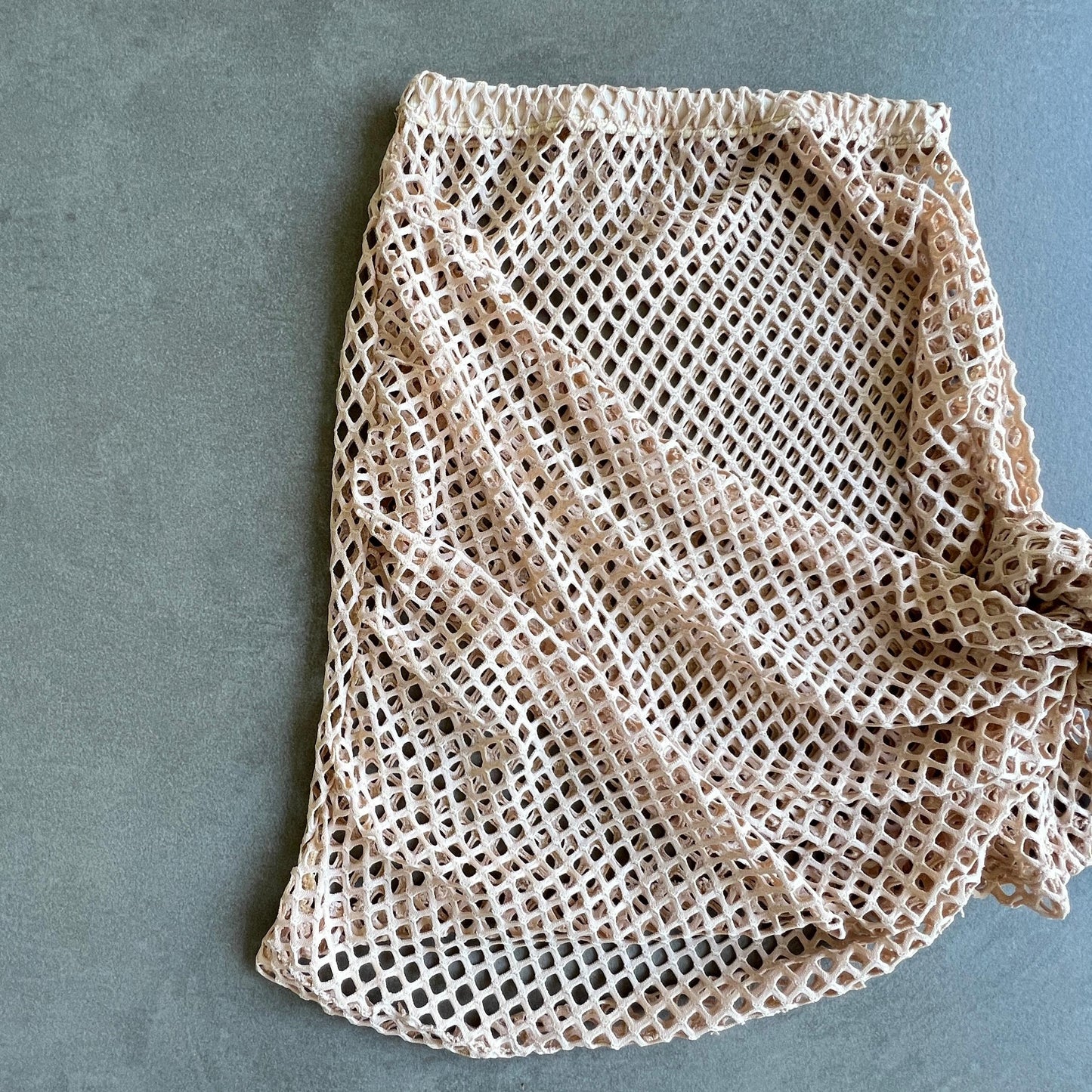 Mini Beach Skirt Mesh Beige