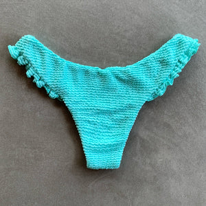 Curazao Blue Textured Yasmin Bikini Bottom