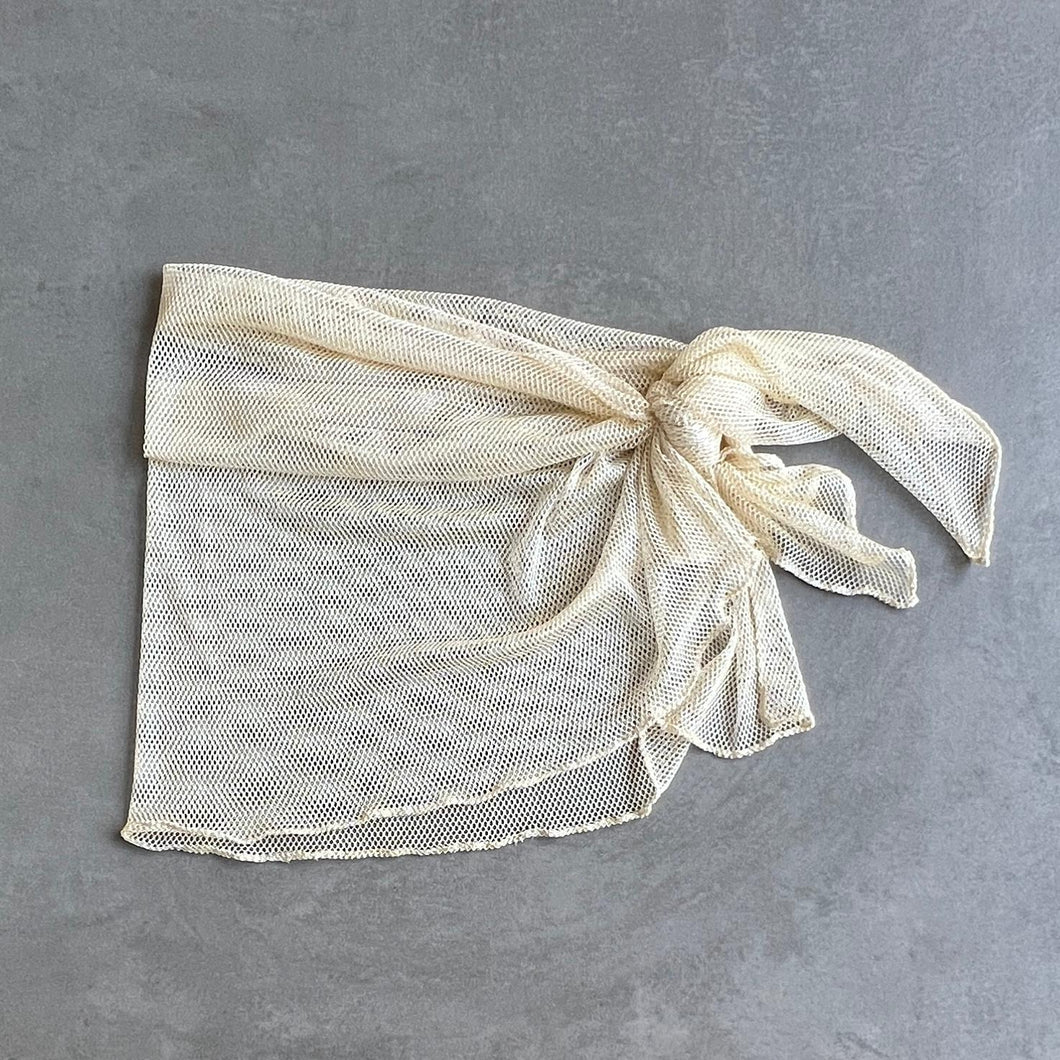Mini Beach Sarong Sparkling Mesh Offwhite