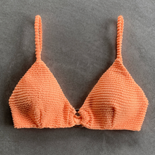 Load image into Gallery viewer, Energy Orange Textured Agatha Bikini Top
