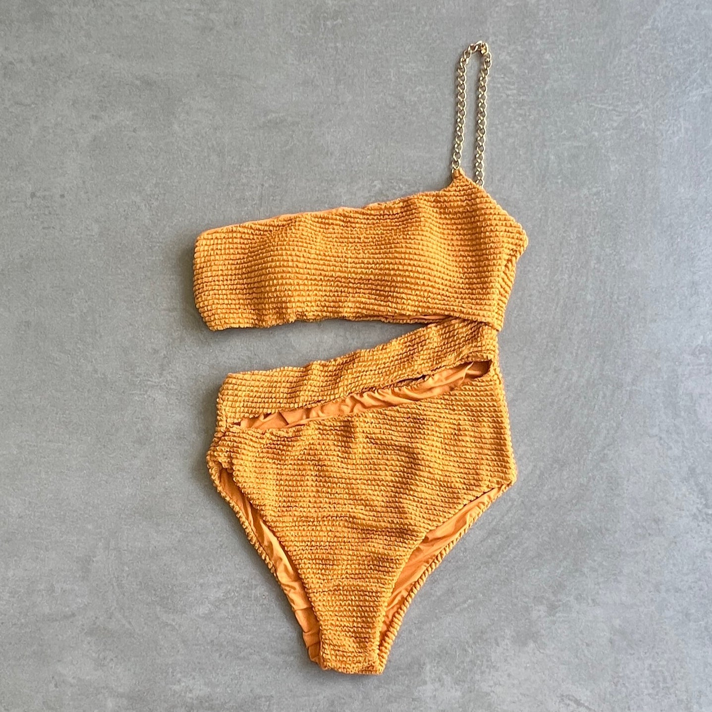 Apricot Textured Laura One Piece Swimwear