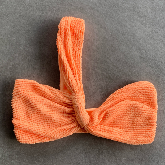 Energy Orange Textured Greek Bikini Top