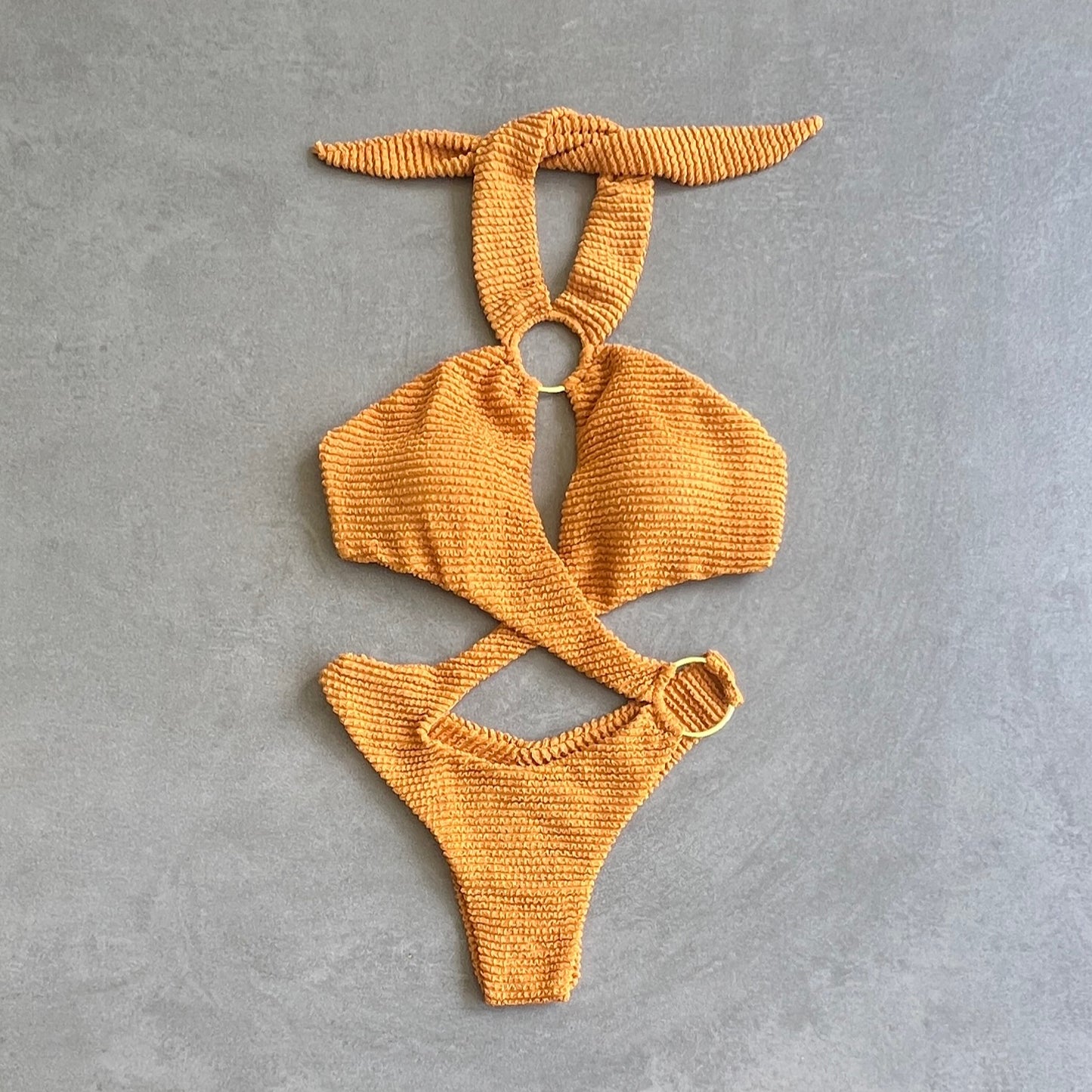Apricot Textured Julia One Piece Swimwear