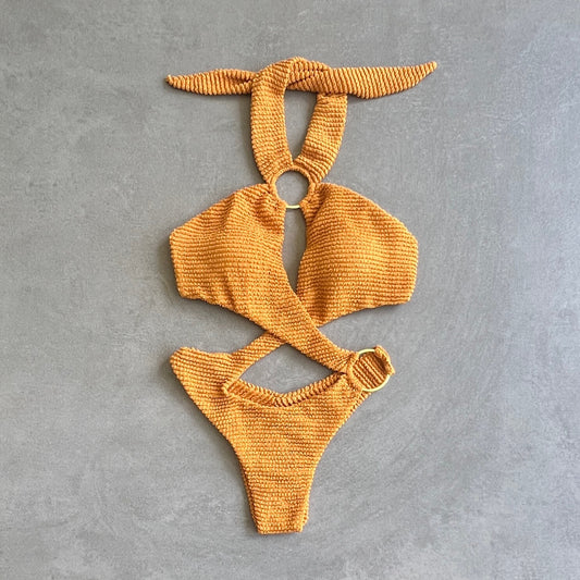 Apricot Textured Julia One Piece Swimwear
