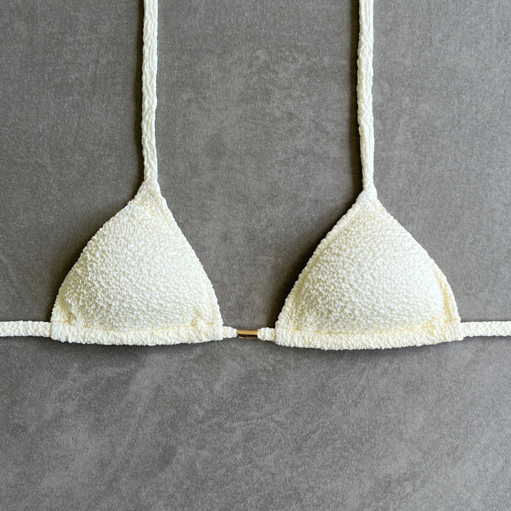 Buttercream Beehive Textured Triangle Bikini Top
