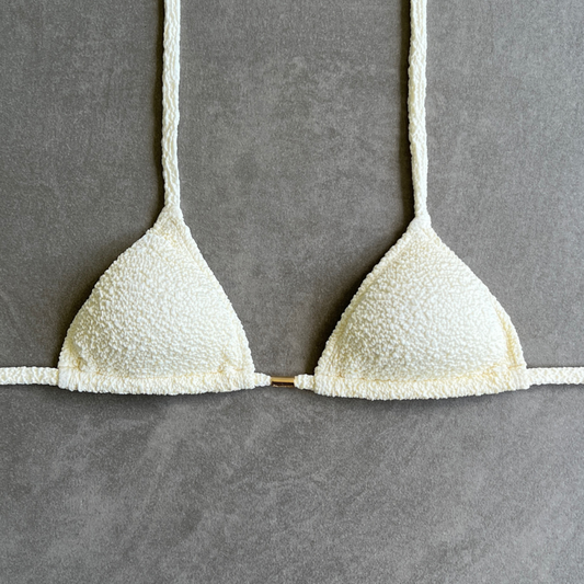 Buttercream Beehive Textured Triangle Bikini Top
