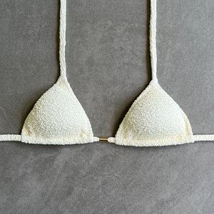 Buttercream Beehive Textured Triangle Bikini Top