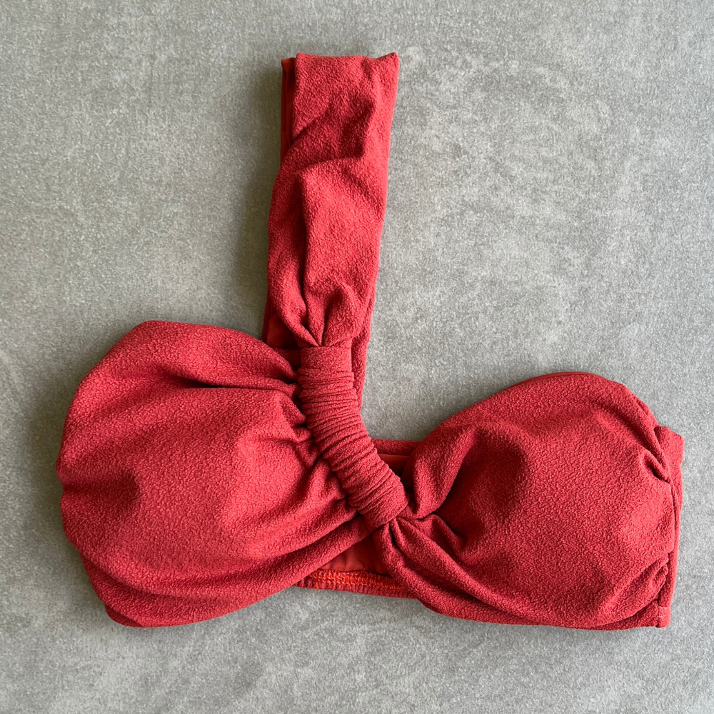 Glazed Cherry Seashore Textured Greek Bikini Top