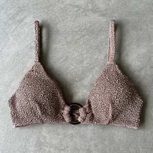 Chocolate Mousse Beehive Textured Agatha Bikini Top