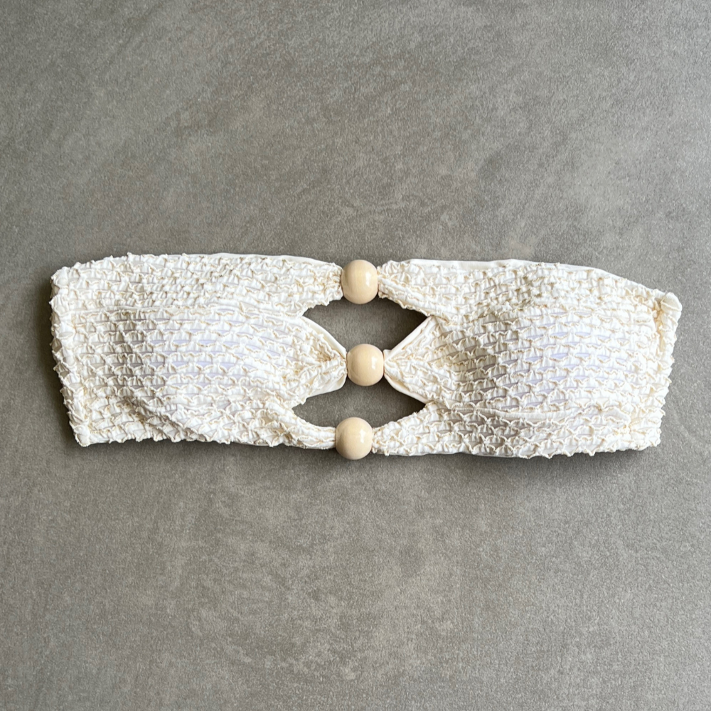 Sparkling Snow Mermaid Weave Textured Raquel Bikini Top