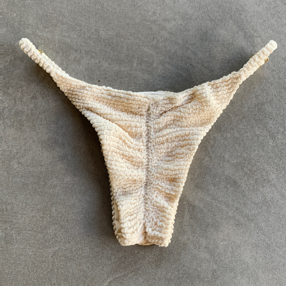 Pearl Textured Tanga Bikini Bottom