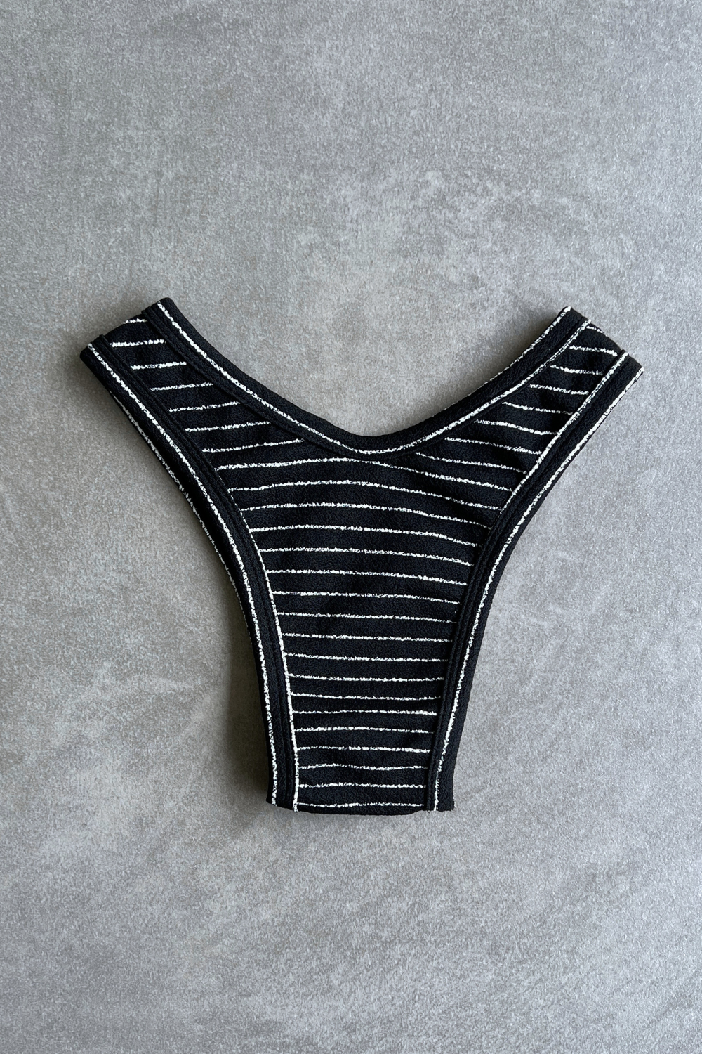 Black & White Seashore Striped Textured Tati Bikini Bottom