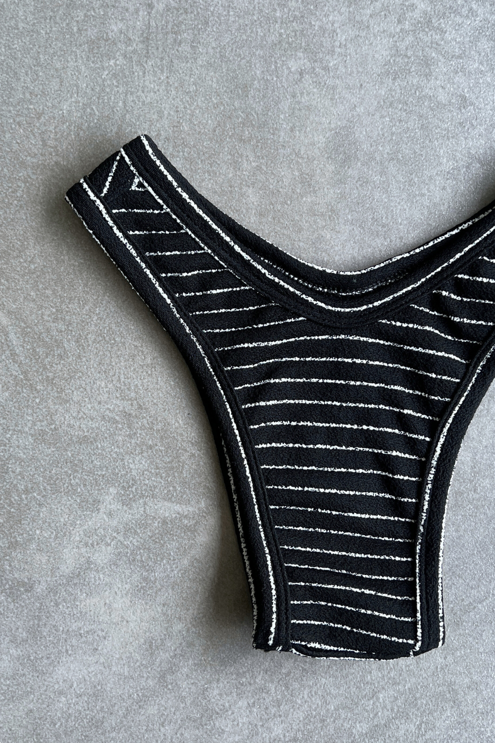 Black & White Seashore Striped Textured Tati Bikini Bottom