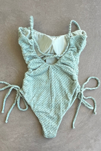 Load image into Gallery viewer, Seafoam Green Sparkling Mermaid Weave Textured Luanda One Piece Swimwear
