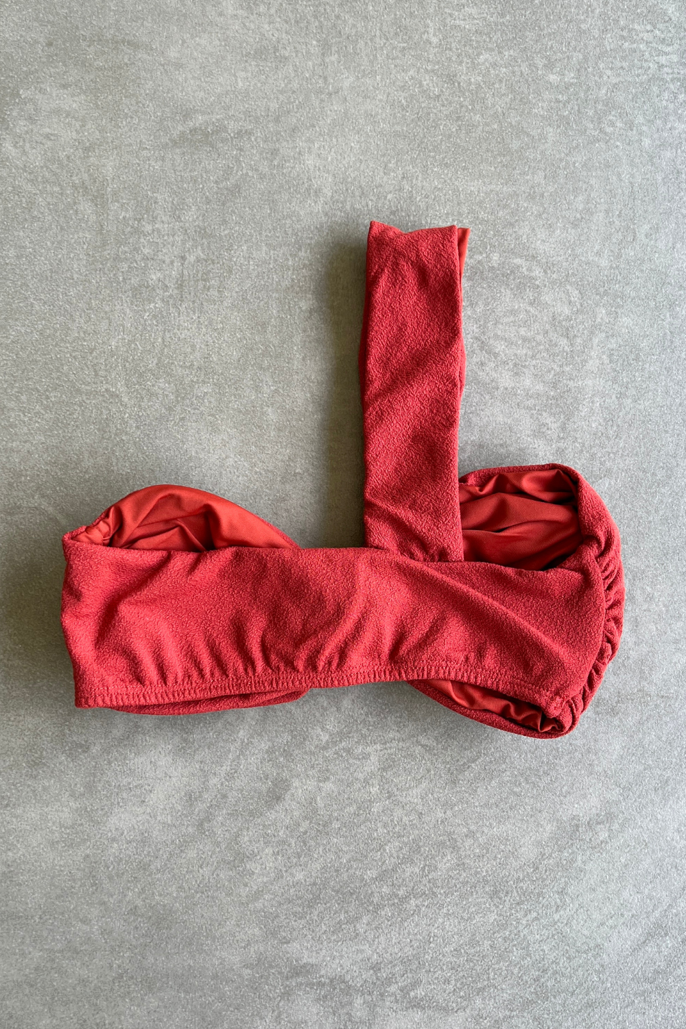Glazed Cherry Seashore Textured Greek Bikini Top