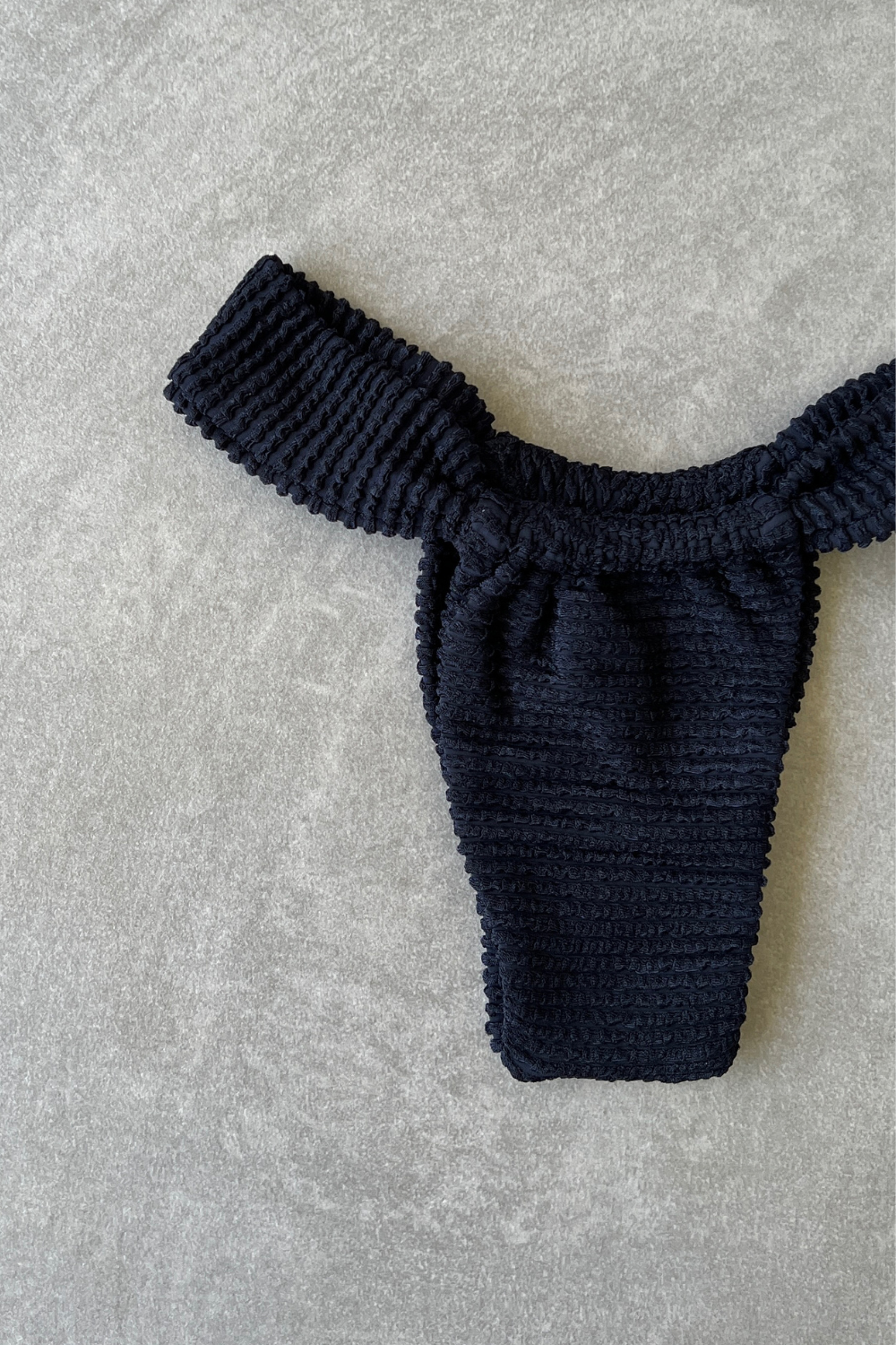 Onyx Textured Curtain Bikini Bottom