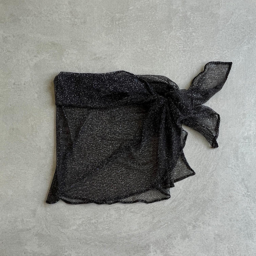 Mini Beach Sarong Sparkling Mesh Black