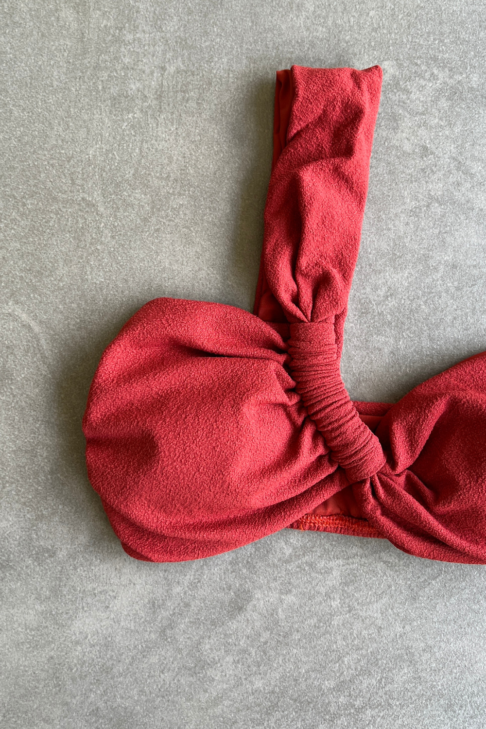 Glazed Cherry Seashore Textured Greek Bikini Top