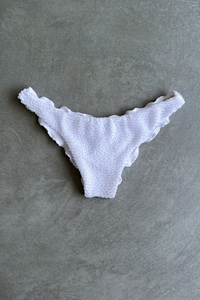 Pure White Textured Lili Ripple Bikini Bottom