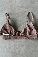 Load image into Gallery viewer, Chocolate Mousse Beehive Textured Agatha Bikini Top
