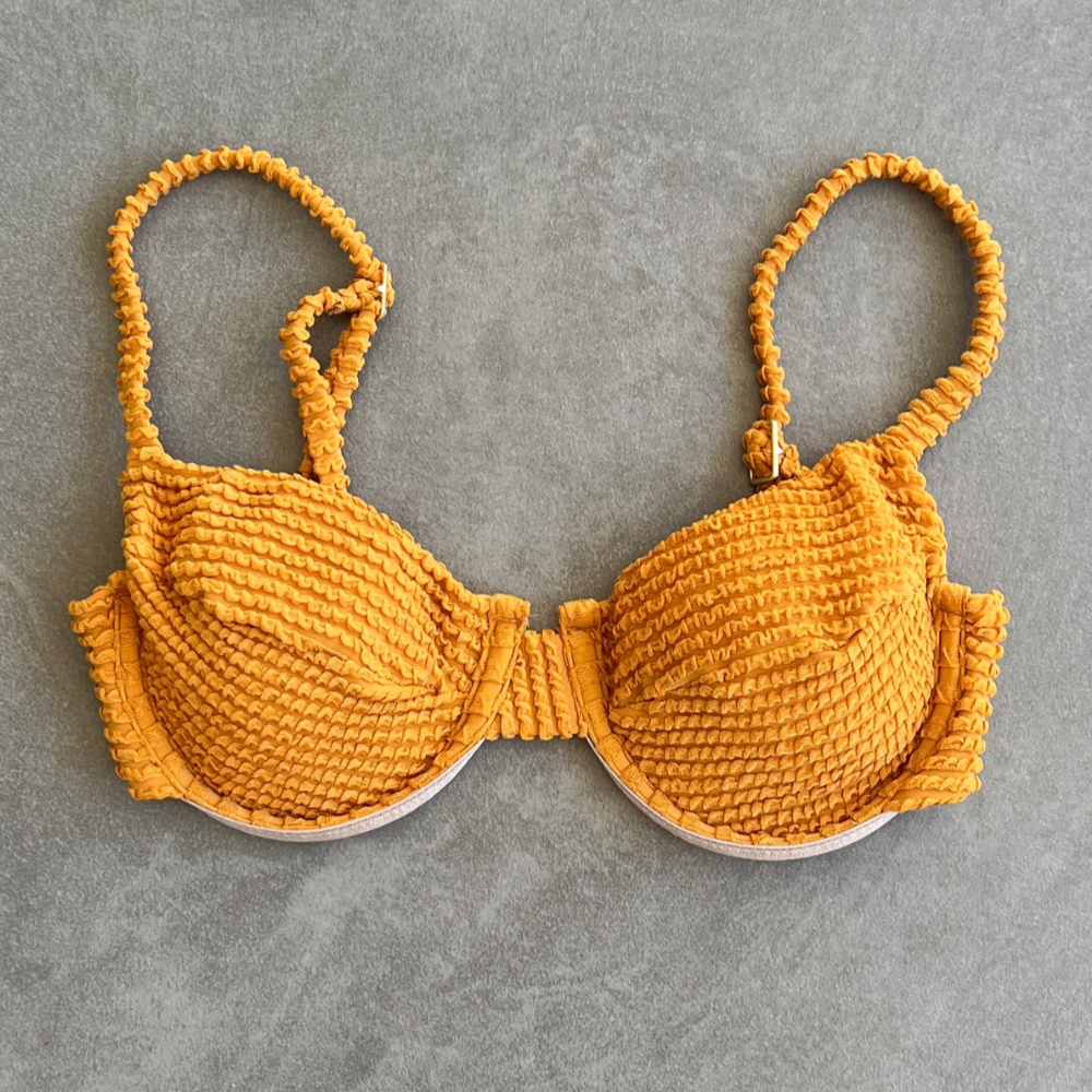 Apricot Textured Zaya Bikini Top
