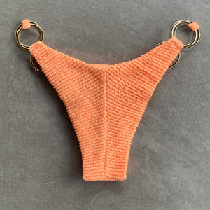 Energy Orange Textured Luna Bikini Bottom