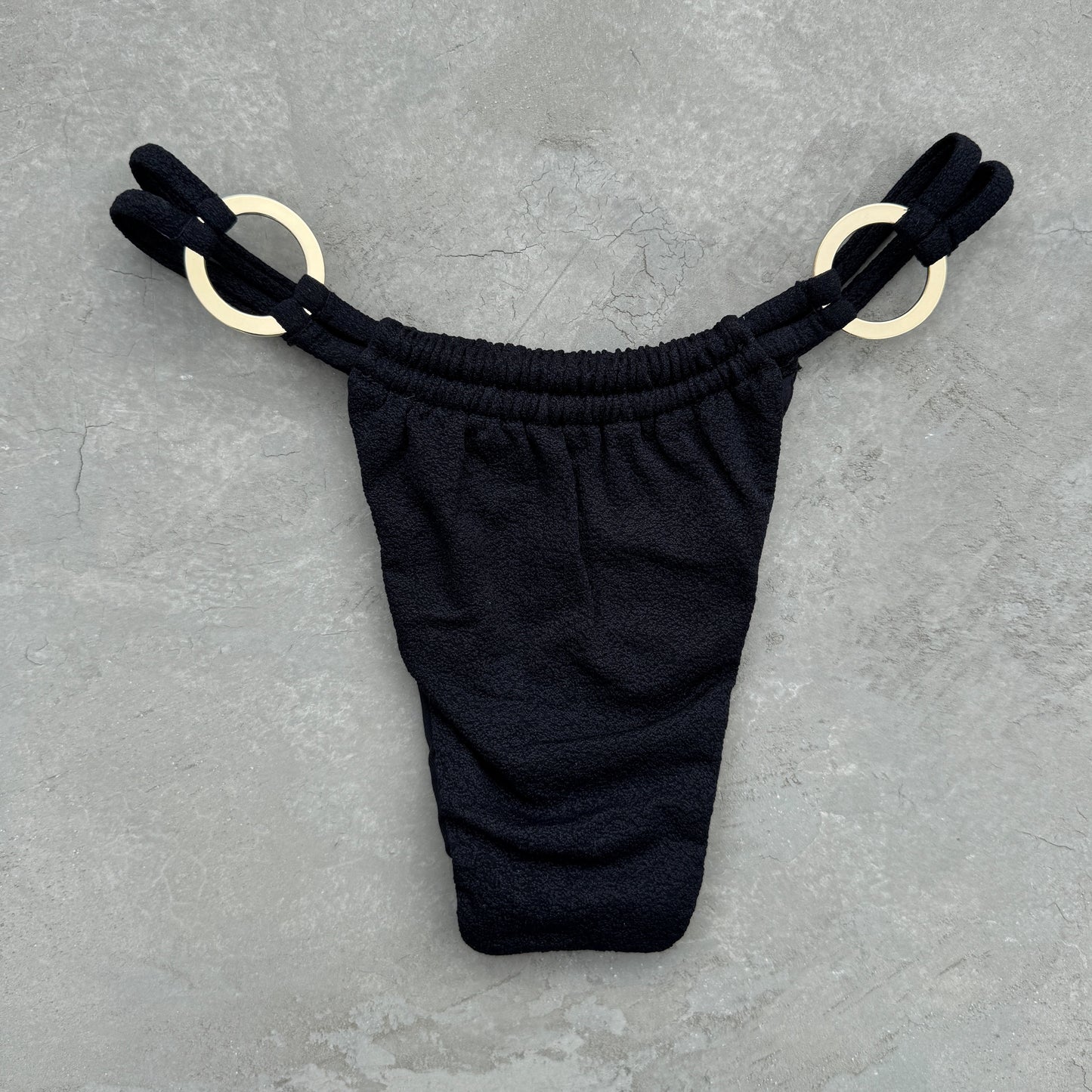 Seashore Textured Black Kayla Bikini Bottom