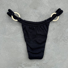 Load image into Gallery viewer, Seashore Textured Black Kayla Bikini Bottom
