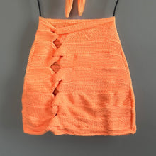 Load image into Gallery viewer, Hooked On You Neon Energy Orange Textured Skirt
