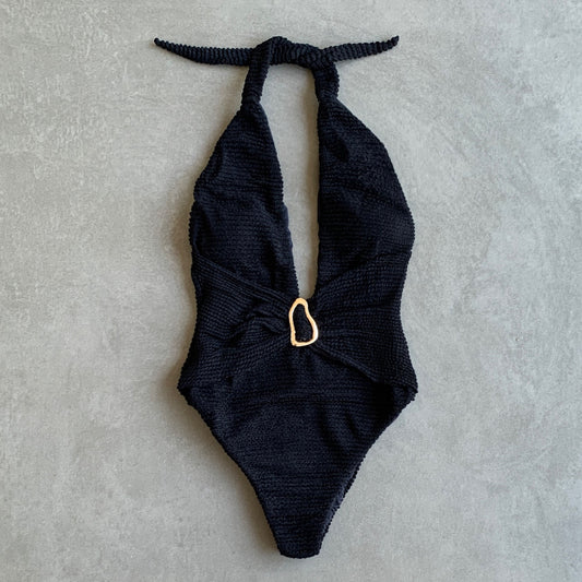 Onyx Textured Samira One Piece Swimwear