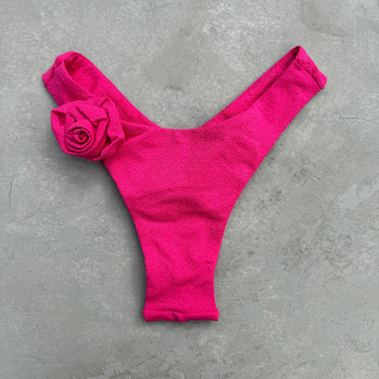Seashore Textured Pink Riot Bia Flower Bikini Bottom