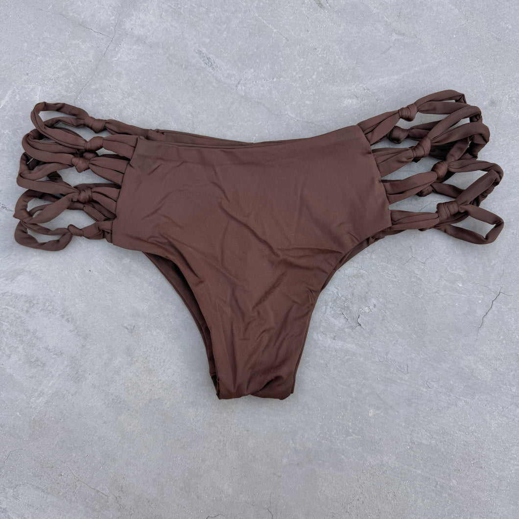 Cocoa Brown Shortie Macrame Bikini Bottom