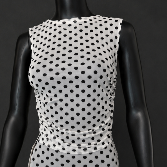 Polka Dots Mesh Tule Tank Crop Top