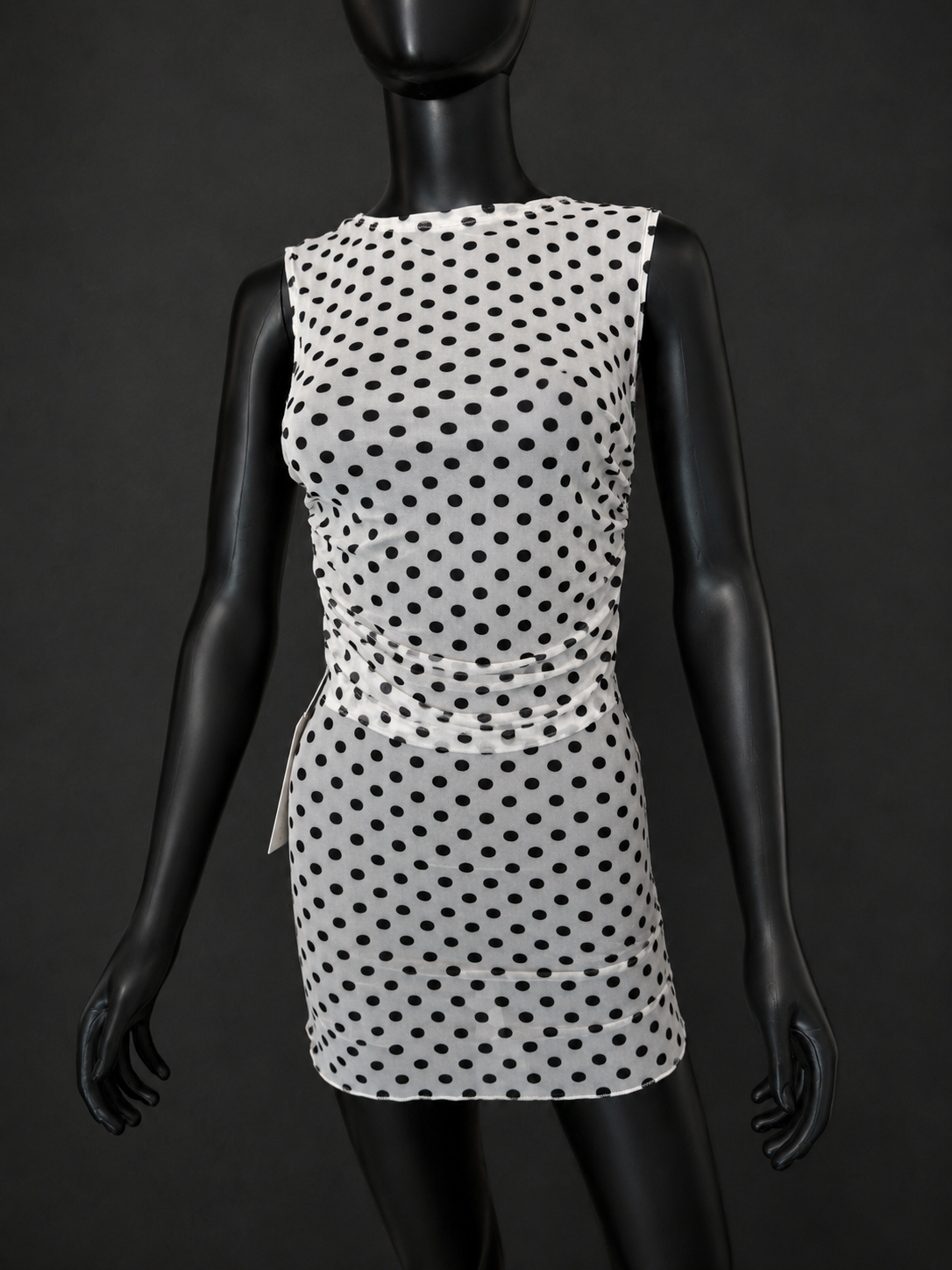 Polka Dots Mesh Tule Tank Crop Top