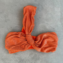 Load image into Gallery viewer, Orange Sparkle Greek Bikini Top
