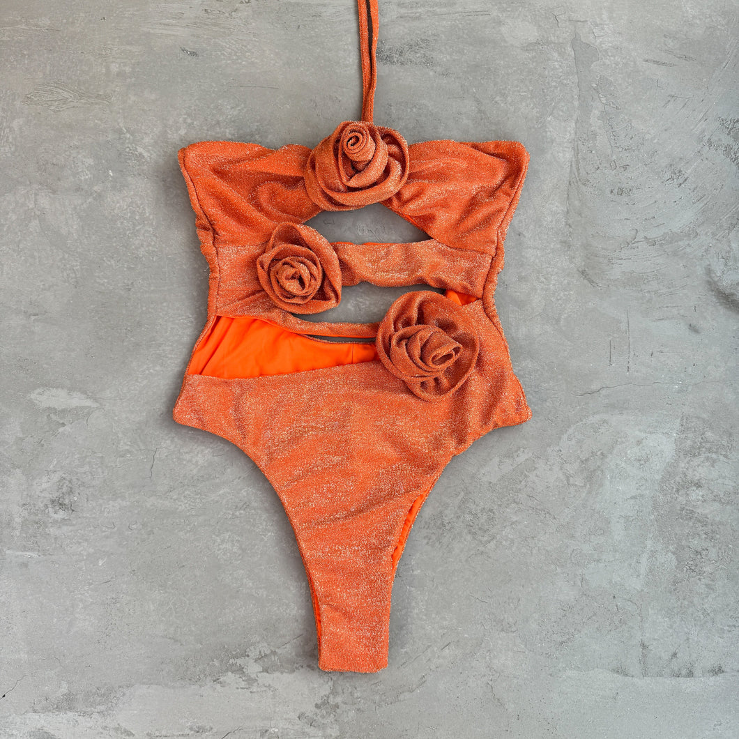 Laurice Orange Sparkle One Piece Swimsuit