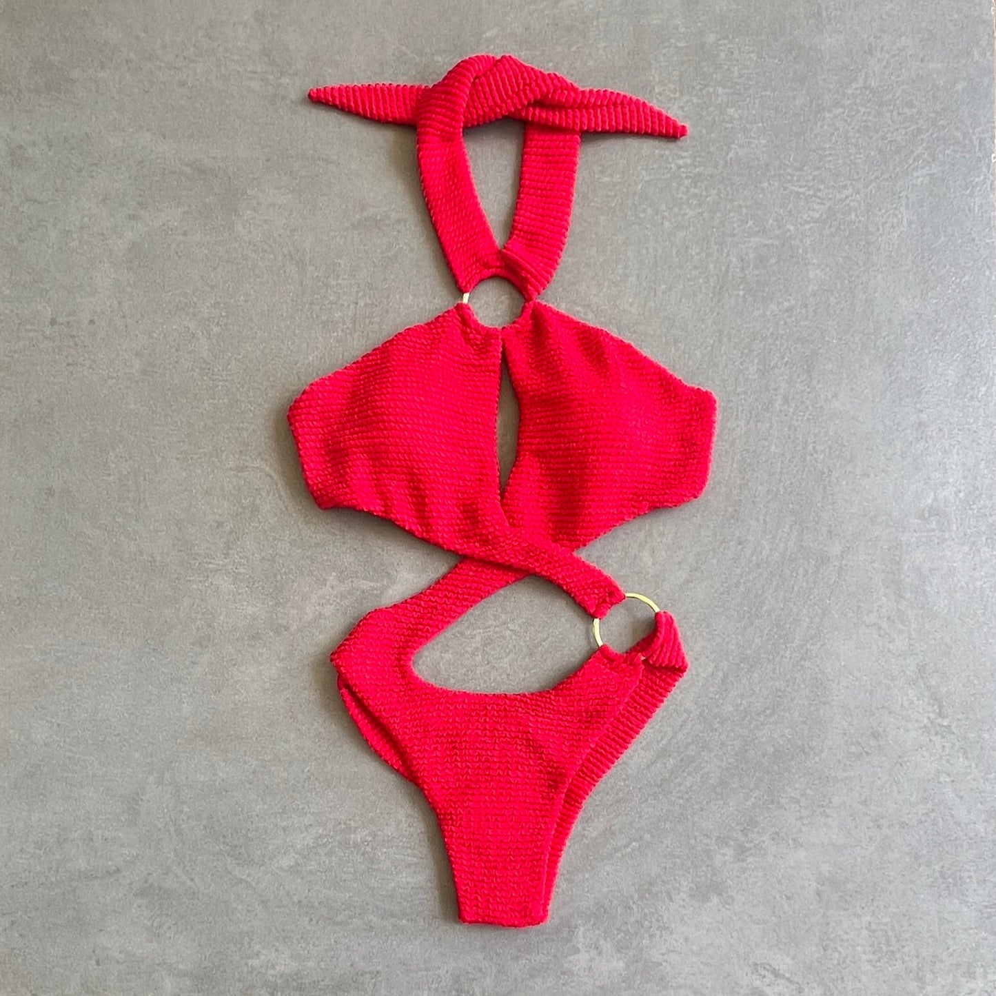 Mexican Chili Textured Julia One Piece Swimwear