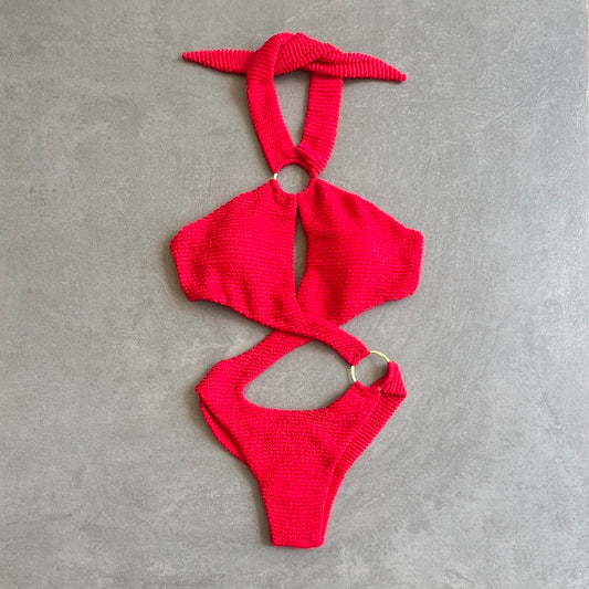 Mexican Chili Textured Julia One Piece Swimwear