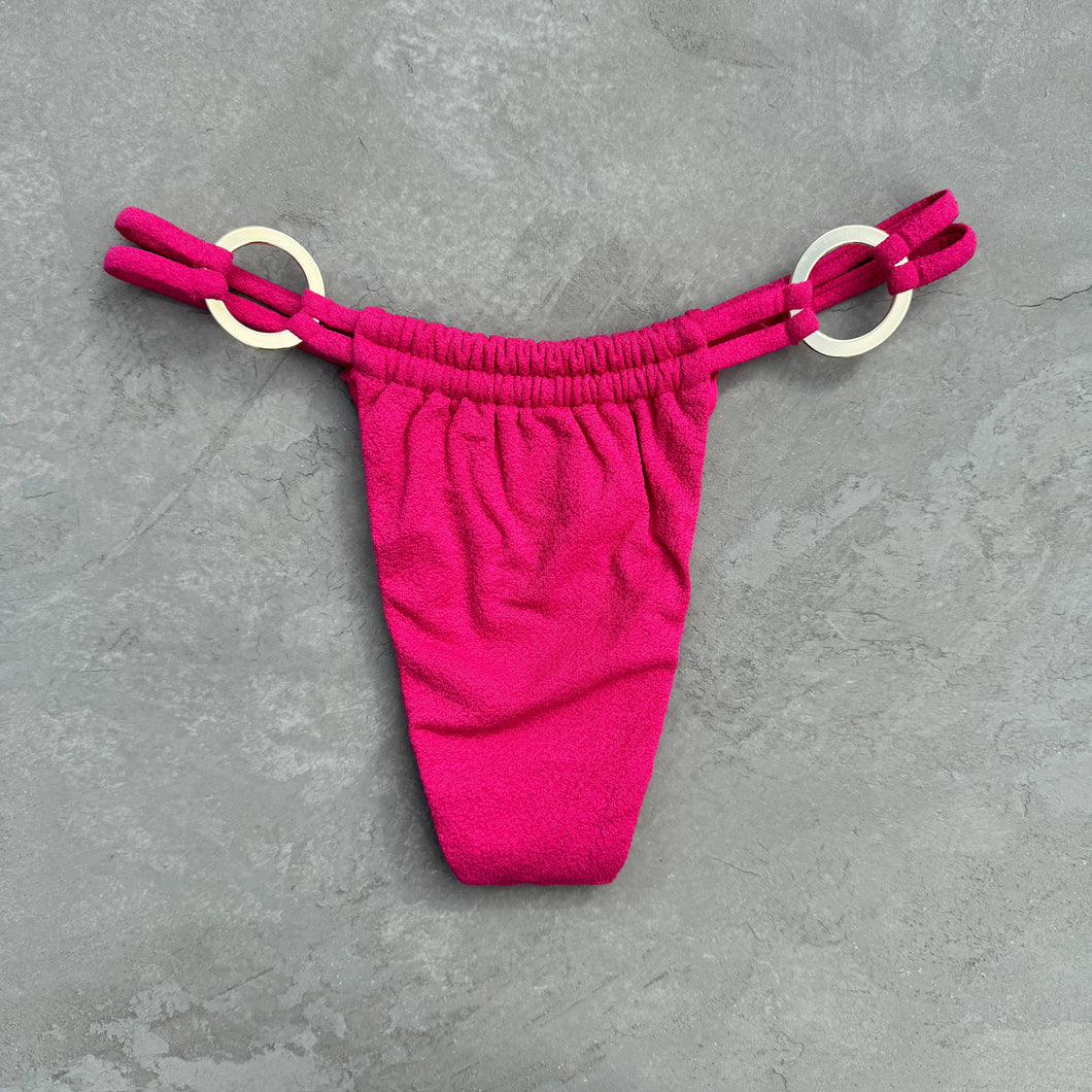Seashore Textured Pink Riot Kayla Bikini Bottom