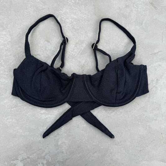 Seashore Textured Black Lindy Bikini Top