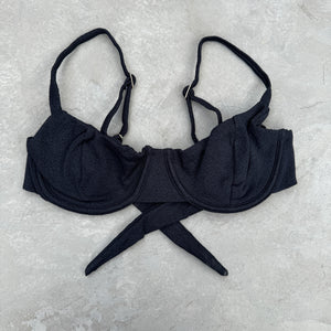 Seashore Textured Black Lindy Bikini Top