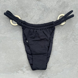 Seashore Textured Black Kayla Bikini Bottom