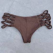 Load image into Gallery viewer, Cocoa Brown Shortie Macrame Bikini Bottom
