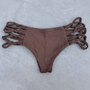 Cocoa Brown Shortie Macrame Bikini Bottom