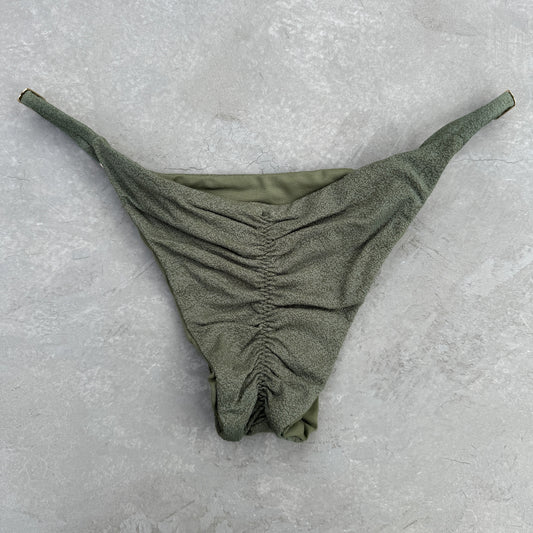 Seashore Textured Fern Green Tanga Bikini Bottom
