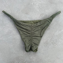 Load image into Gallery viewer, Seashore Textured Fern Green Tanga Bikini Bottom
