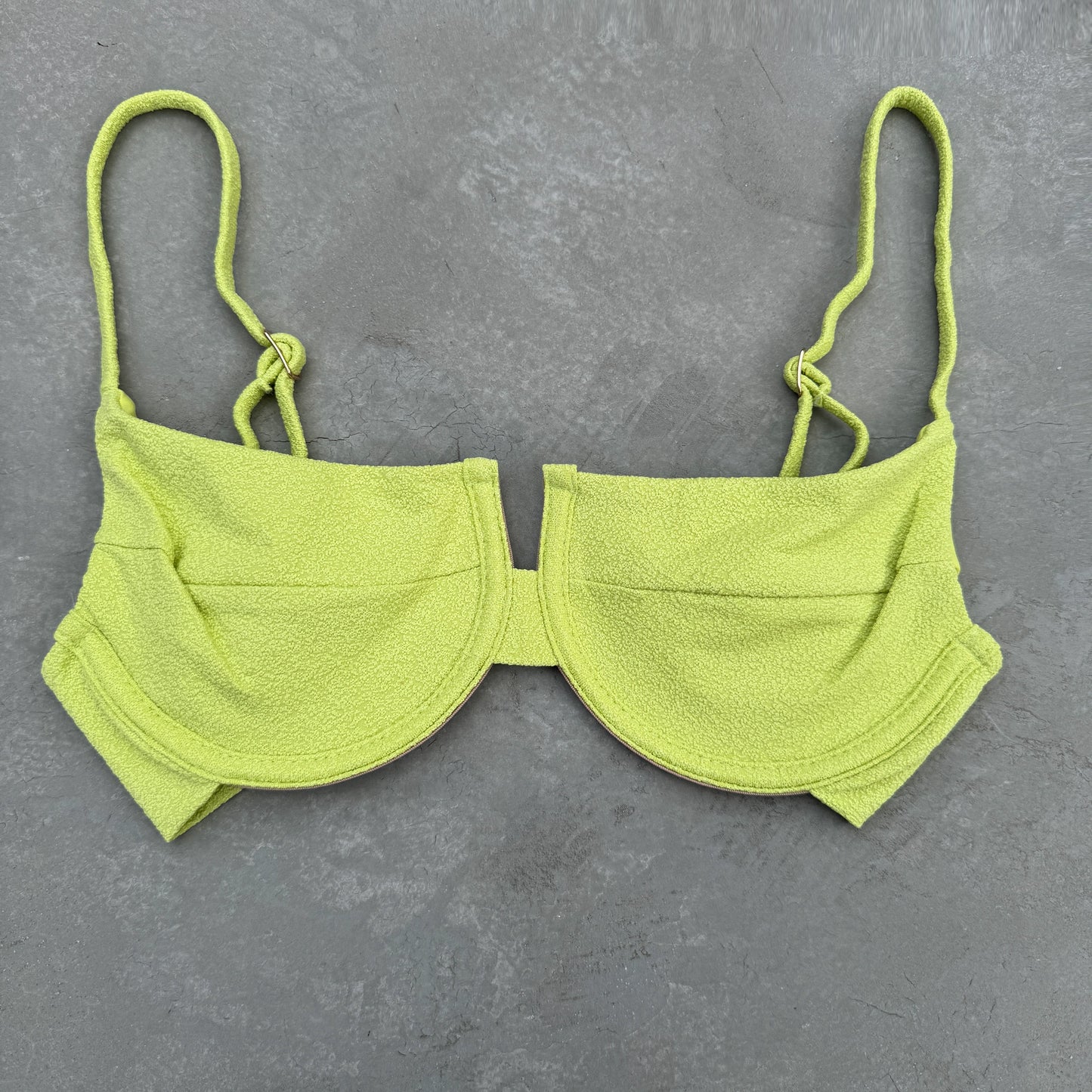 Seashore Textured Citrus Panneled Bikini Top
