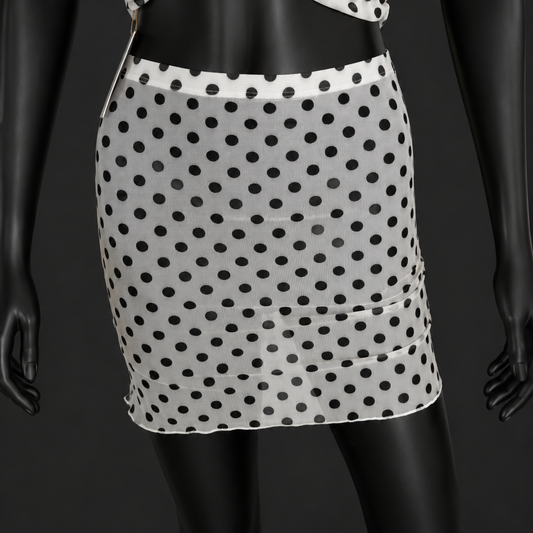 Polka Dots Mesh Tule Seamless Skirt